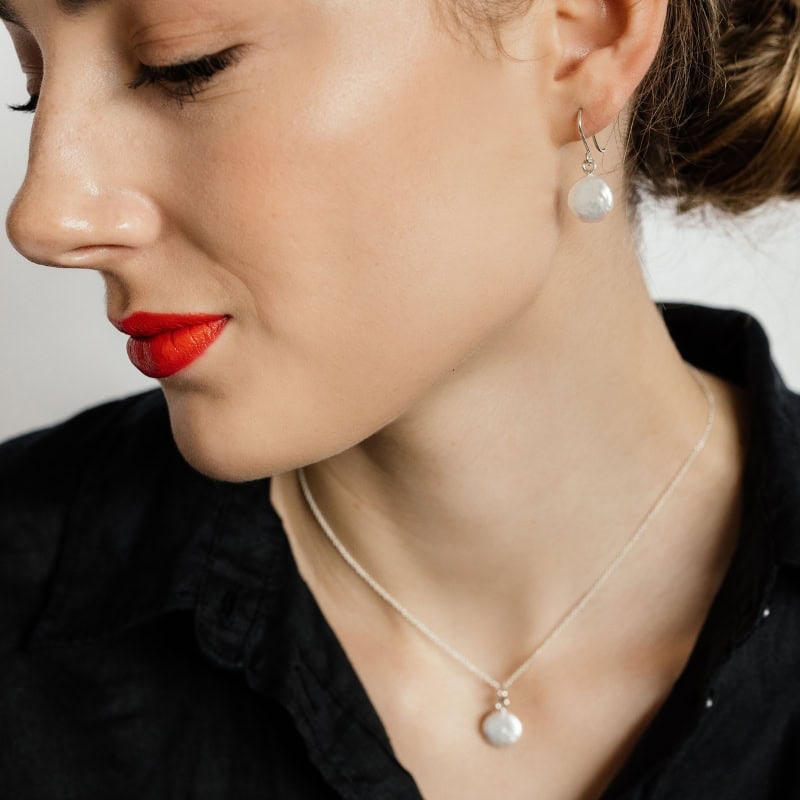 Coin Earrings and Necklace Set