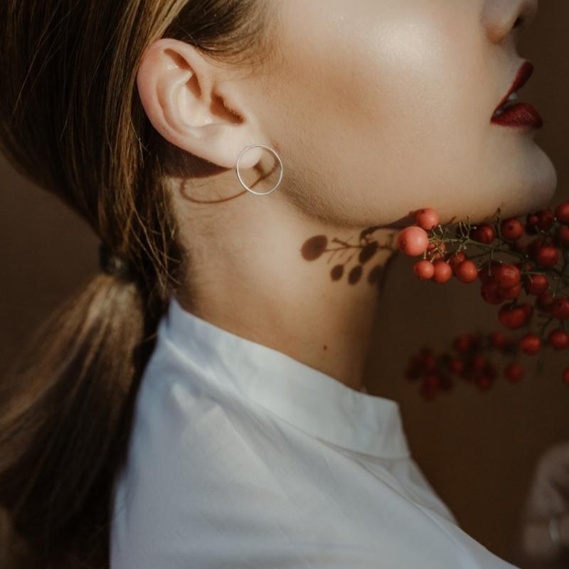 Large Circular Studs - 9k Yellow Gold